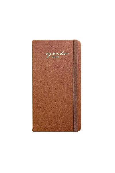 KILAVUZ REKLAM 8x16 Cm Haftalık Cep 2025 Ajanda Taba