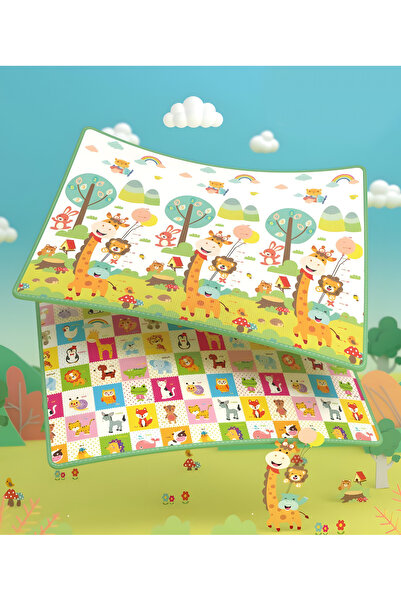 İnfant Hobby Giraffe Premium Katlanabilir Oyun Matı Oyun Halısı (ÖZEL KORUYUCU KENAR BİYELİ)