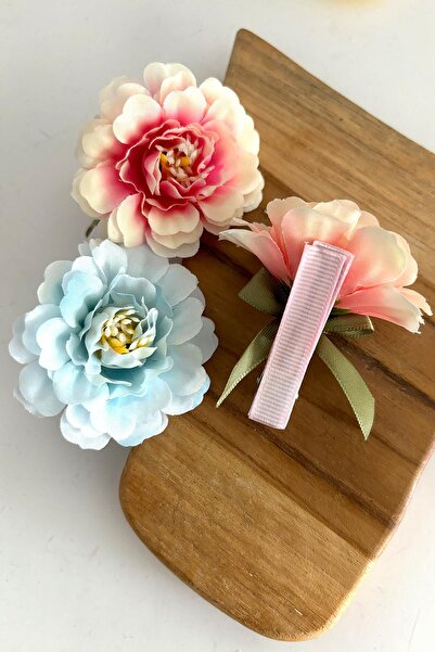 New Obsessions Pastel Colored 3 Pieces Flower Clamp Buckle - 5 cm