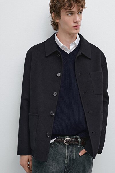 Massimo Dutti Çift cepli yün ince ceket