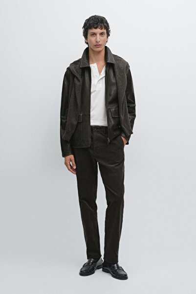 Massimo Dutti Fitilli kadife slim fit pantolon