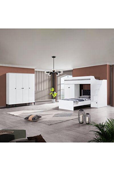 teknikgenç odası WHİTE 4LÜ RANZA SET 3