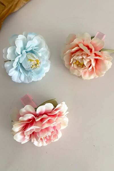 New Obsessions Pastel Colored 3 Pieces Flower Clamp Buckle - 5 cm