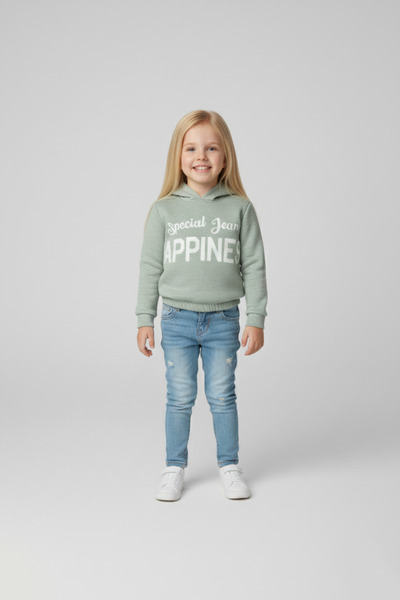 Ma Miss Armina Hanorac gros din lână, cu glugă, imprimat Happiness