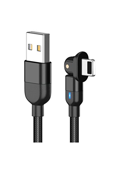 Timebox Cablu de date și încărcare rapidă 60W, rotație 180 de grade, QC 3.0, ...