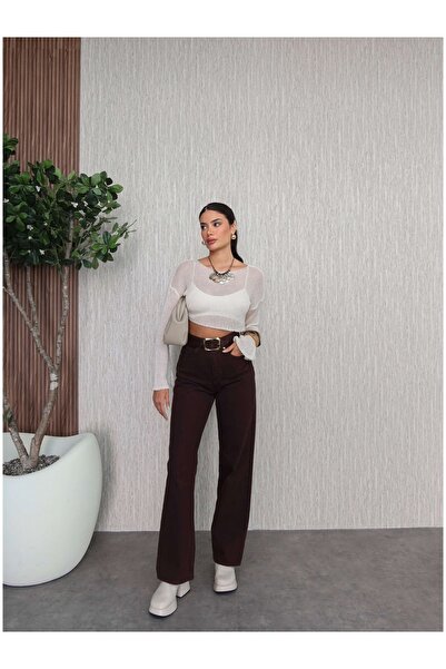 ESRAHELVACI Acı Kahve egyenes szabású, eredeti farmernadrág