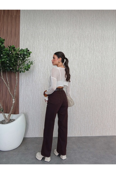 ESRAHELVACI Acı Kahve egyenes szabású, eredeti farmernadrág