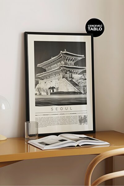 House Gorgeous Pictură înrămată monocromă din colecția Seoul South Korea Worl...