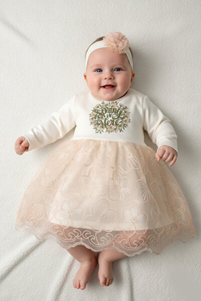 Çocuksan Baby&Kids Wear Bandanalı Spring Baskılı Kız Bebek Doğum Günü Düğün M...