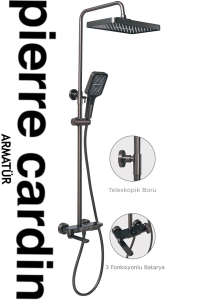 Pierre Cardin Joli̇ Gun Metal Shower System