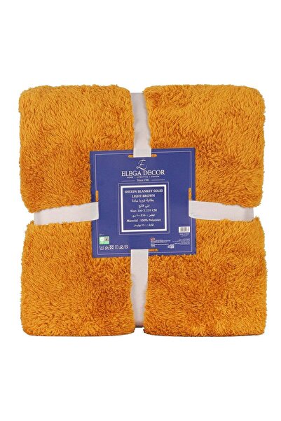 Elega Decor Sherpa Blanket - Double (200x220) - Orange Soft, Cozy, Throw Blanket
