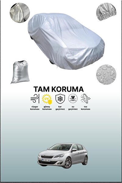 dokaca Gri Peugeot 308 2 Uyumlu Oto Branda, Araba Brandası, Koruyucu Örtü