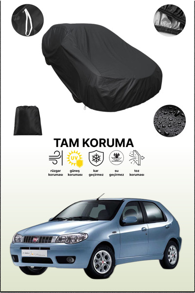 dokaca Black Fiat Palio Compatible Car Tarpaulin, Protective Cover, Auto Tarp...
