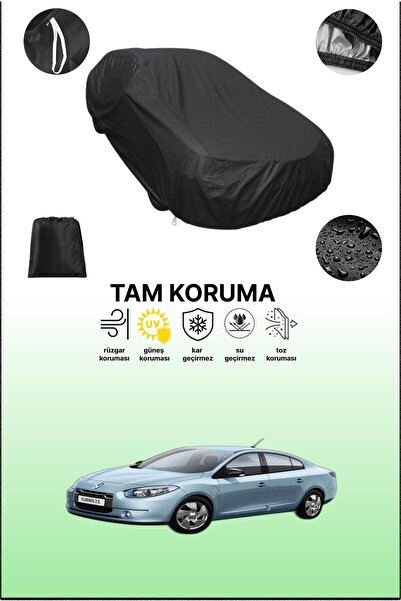 Siyah Renault Fluence Ze 2009 - 2014 Uyumlu Araba Brandası, Koruyucu Örtü, Oto Branda