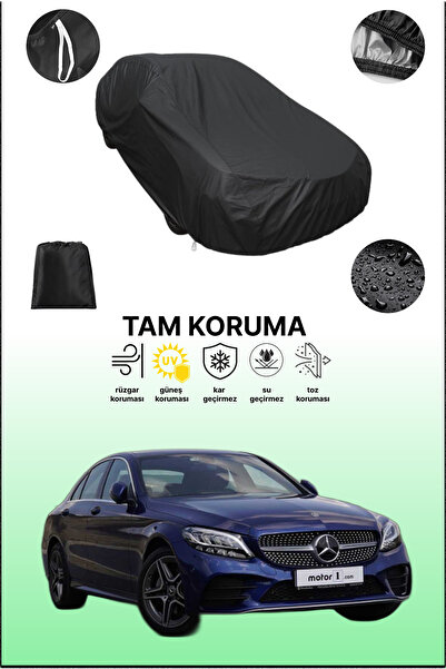 dokaca غطاء سيارة متوافق مع مرسيدس الفئة C (C 200) باللون الأسود، غطاء واقي، ...
