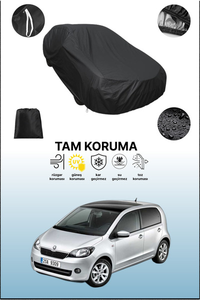 dokaca غطاء سيارة أسود متوافق مع سكودا سيتيجو، غطاء واقي، غطاء سيارة