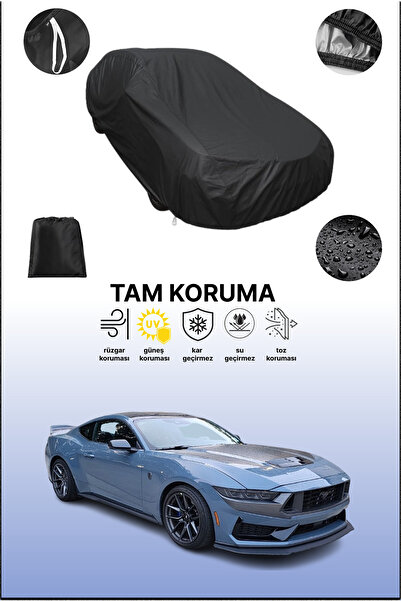 dokaca غطاء سيارة متوافق مع سيارة فورد موستانج VII باللون الأسود، غطاء واقي، ...
