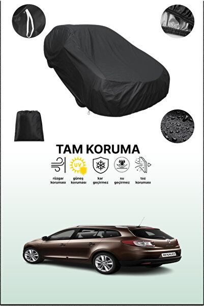 dokaca Black Renault Megane Estate 2009 - 2014 Compatible Car Tarpaulin, Prot...