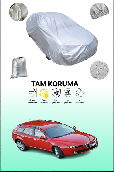 dokaca غطاء سيارة رمادي متوافق مع ألفا روميو 159 سبورت واجن 2006 - 2011، غطاء سيارة، غطاء واقي