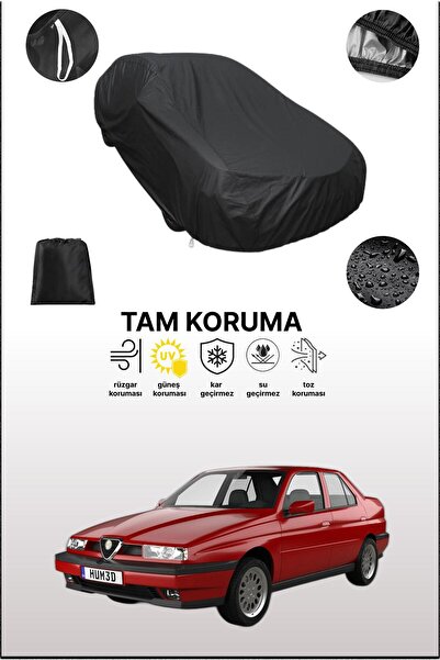 dokaca غطاء سيارة متوافق مع ألفا روميو 155 باللون الأسود، غطاء واقي، غطاء سيارة