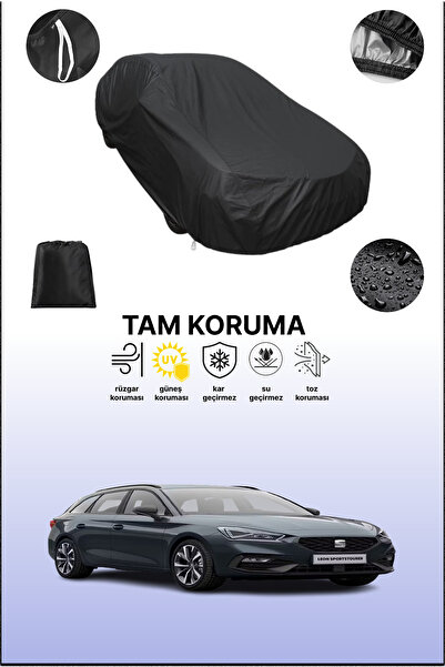 dokaca غطاء سيارة متوافق مع سيات ليون 4 سبورتستورر، غطاء واقي، غطاء سيارة أسود