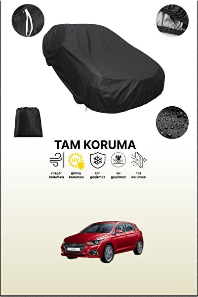 dokaca غطاء سيارة متوافق مع هيونداي أكسنت 5 هاتشباك باللون الأسود، غطاء واقي، غطاء سيارة