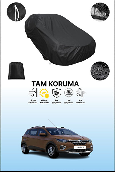 dokaca غطاء سيارة متوافق مع رينو ترايبر 2019 - 2021، غطاء واقي، غطاء سيارة أسود