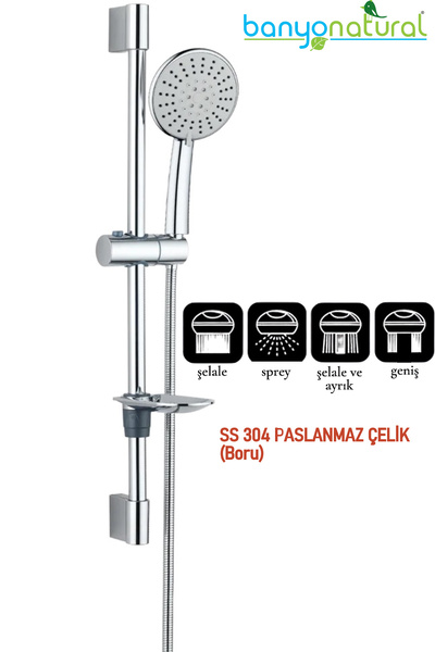 banyonatural Duş Takımı Albus SS304 Paslanmaz Çelik Boru