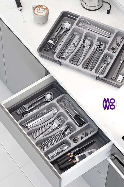 Mowo Home Çift Taraflı Uzayabilen Pratik Çekmece Içi Kaşıklık Organizer