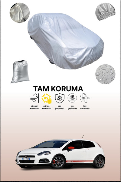dokaca Gray Abarth Grande Punto Compatible Car Cover, Car Tarpaulin, Protecti...