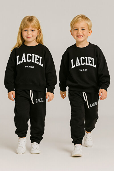 minibambi Set de trening negru Laciel Paris pentru băiat