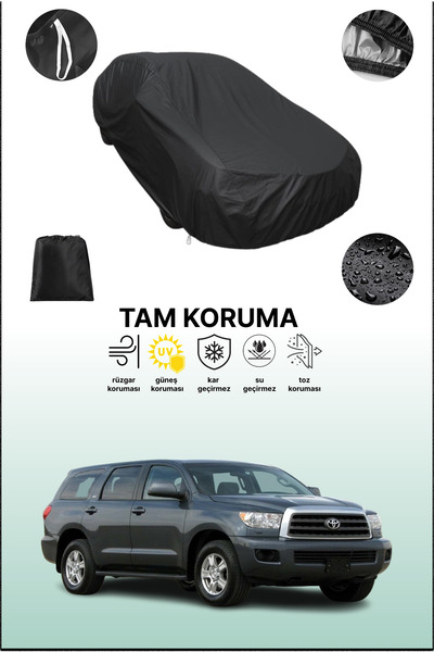 dokaca غطاء سيارة متوافق مع تويوتا سيكويا 2 باللون الأسود، غطاء واقي، غطاء سيارة