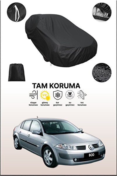dokaca Siyah Renault Megane Sedan 2003 - 2006 Uyumlu Araba Brandası, Koruyucu...