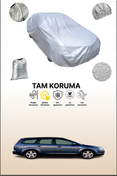 dokaca غطاء سيارة رمادي متوافق مع فورد فوكس تورنييه 2، غطاء سيارة، غطاء واقي