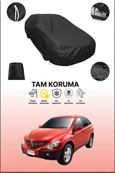 dokaca غطاء سيارة أسود متوافق مع سانغ يونغ أكتيون، غطاء واقي، غطاء سيارة