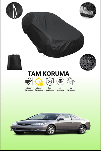 dokaca غطاء سيارة متوافق مع هوندا سيفيك كوبيه 2001 - 2005 باللون الأسود، غطاء...