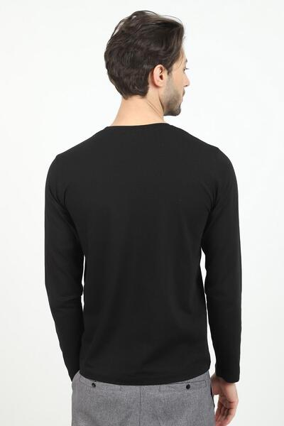 Jim Poweel Ανδρικό μαύρο μακρυμάνικο μπλουζάκι Basic