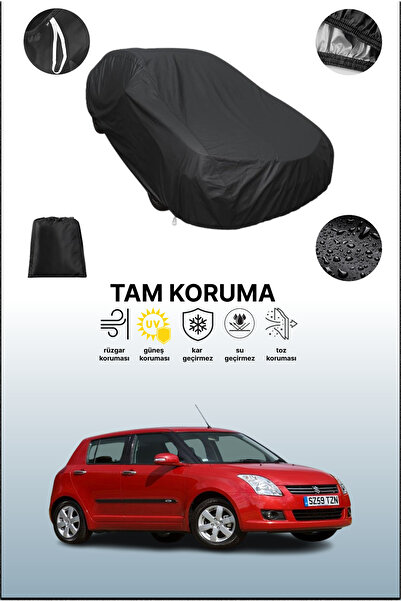 dokaca غطاء سيارة متوافق مع سوزوكي سويفت 3 أبواب 2005 - 2009، غطاء واقي، غطاء سيارة أسود