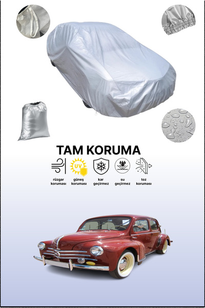 dokaca Gray Renault 4 Cv 1947 - 1961 Compatible Car Cover, Car Tarpaulin, Pro...