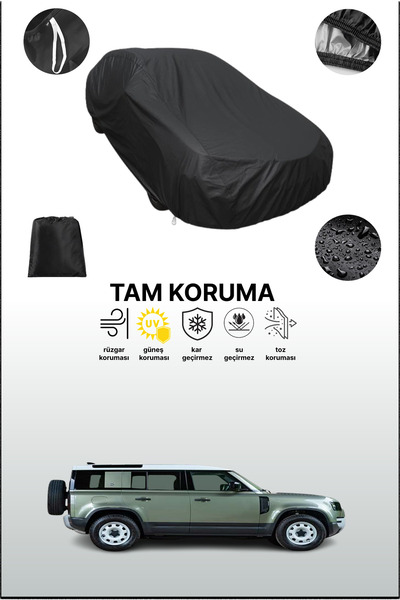 dokaca غطاء سيارة متوافق مع لاند روفر ديفندر 110 باللون الأسود، غطاء واقي، غطاء سيارة