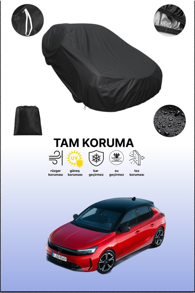 dokaca غطاء سيارة متوافق مع أوبل كورسا إف باللون الأسود، غطاء واقي، غطاء سيارة