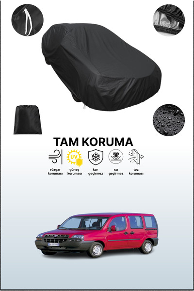 dokaca غطاء سيارة متوافق مع فيات دوبلو 2001 - 2004 باللون الأسود، غطاء واقي، ...