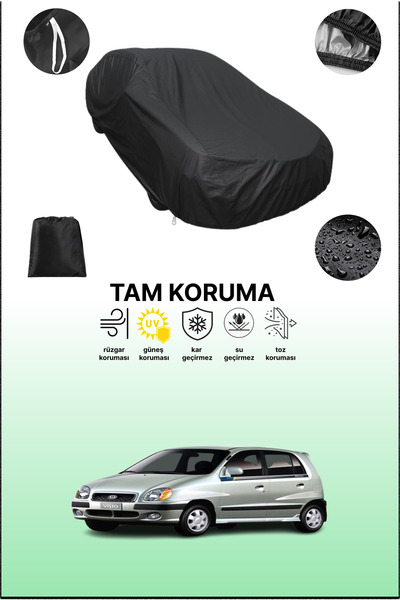 dokaca غطاء سيارة متوافق مع كيا فيستو باللون الأسود، غطاء واقي، غطاء سيارة