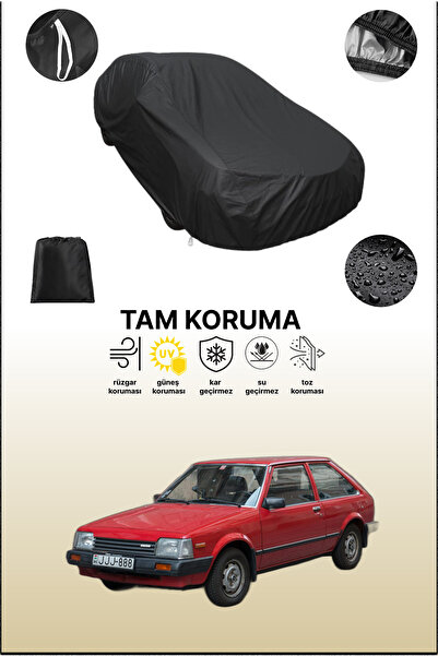 dokaca غطاء سيارة متوافق مع مازدا 323 2 هاتشباك، غطاء واقي، غطاء سيارة أسود