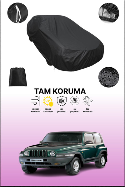 dokaca غطاء سيارة متوافق مع سانغ يونغ كوراندو 1997 - 2007، أسود اللون، غطاء و...
