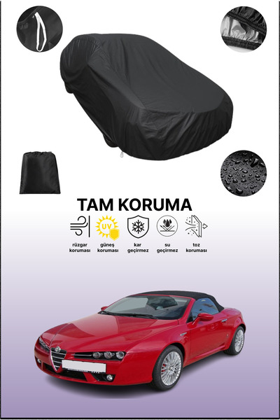 dokaca غطاء سيارة متوافق مع سيارة ألفا روميو سبايدر باللون الأسود، غطاء حماية...