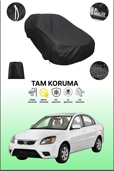 dokaca Siyah Kia Rio Sedan 2005 - 2008 Uyumlu Araba Brandası, Koruyucu Örtü, ...