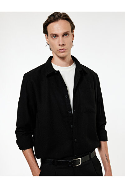 Koton Регулярна кройка с копчета на джобовете и дълги ръкави