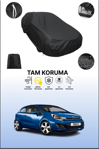 dokaca غطاء سيارة متوافق مع كيا ريو 3 أبواب 2012 - 2016، أسود اللون، غطاء واق...