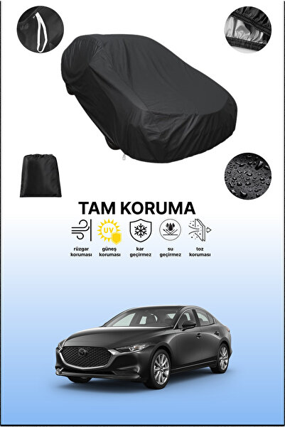 dokaca غطاء سيارة متوافق مع سيارة مازدا 3 2 سيدان باللون الأسود، غطاء واقي، غ...